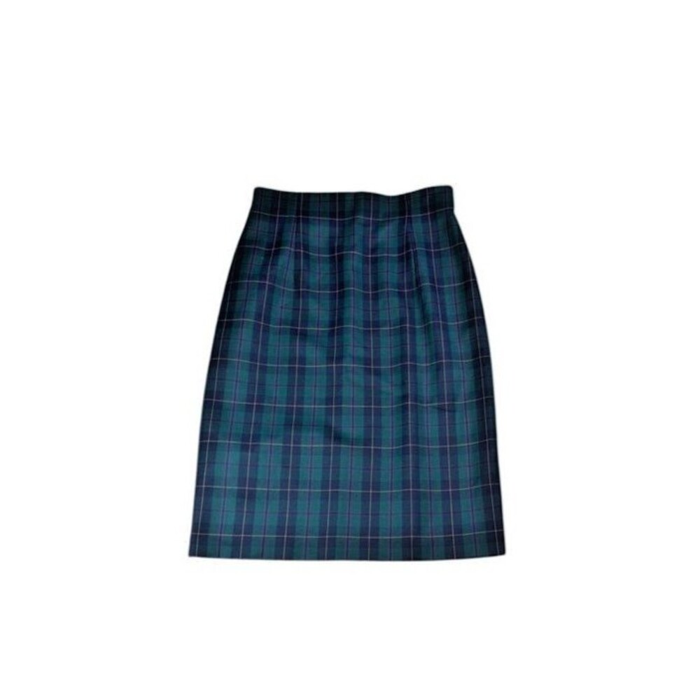Linda Allard Ellen Tracy Womens Size 12 Tartan Plaid Wool Slit Lined Skirt VTG
